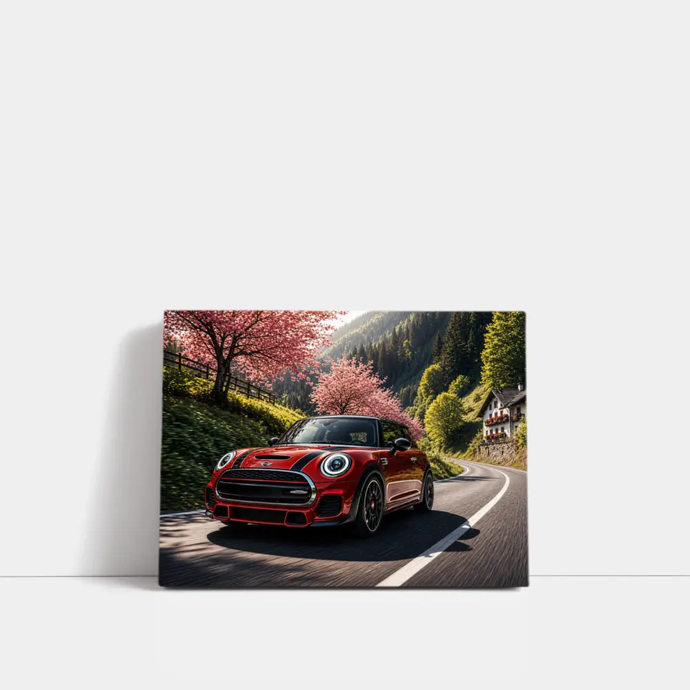 Mini Cooper S Red Mountain Road Drive – Wall Art