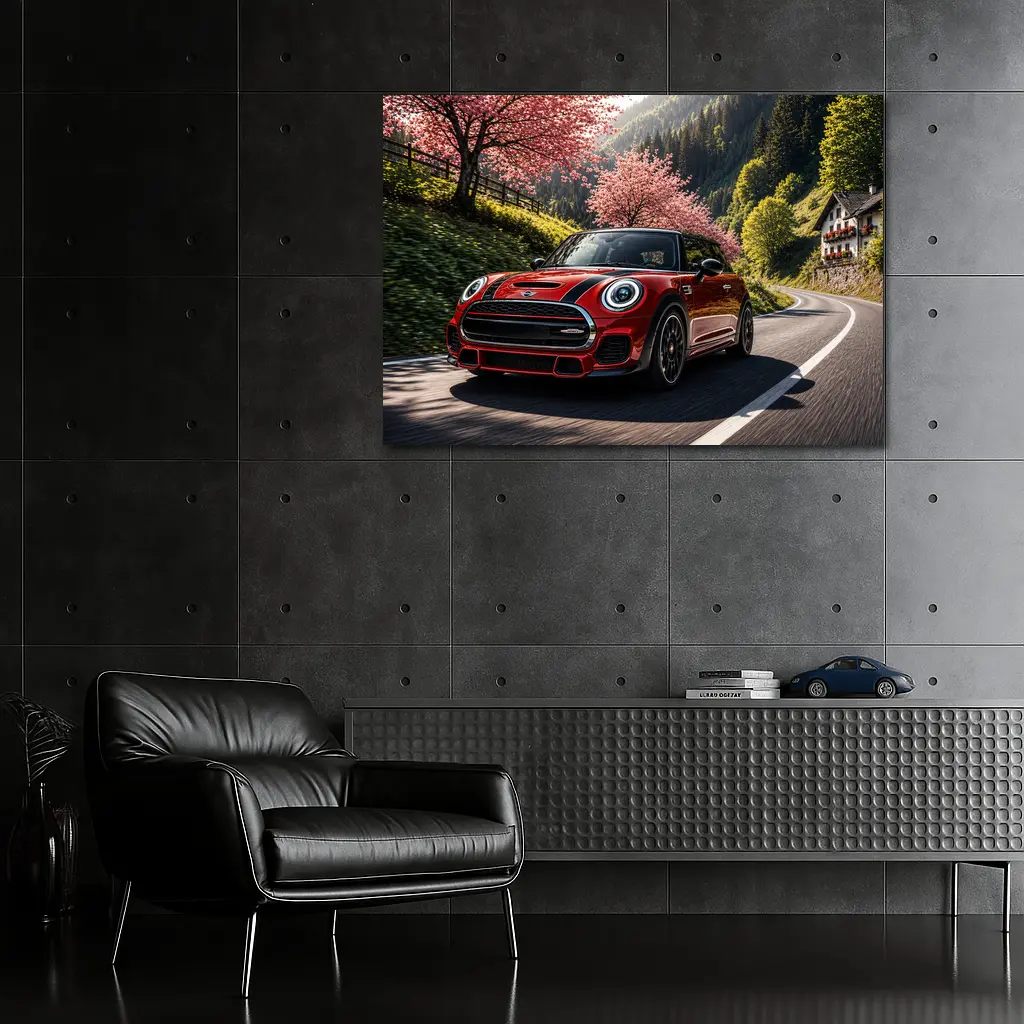 Mini Cooper S Red Mountain Road Drive – Wall Art