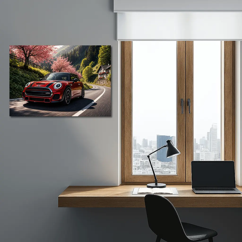 Mini Cooper S Red Mountain Road Drive – Wall Art