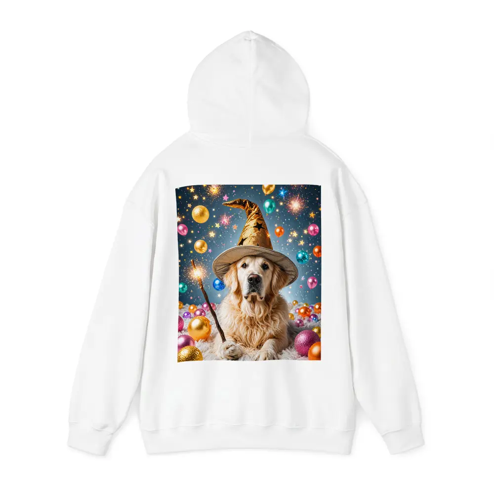 Golden Retriever Wizard Hat Magic Balloons – Hoodies