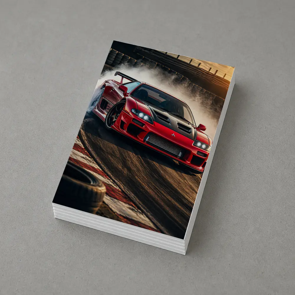 Mitsubishi 3000GT Red Drift Track Action – Postcards