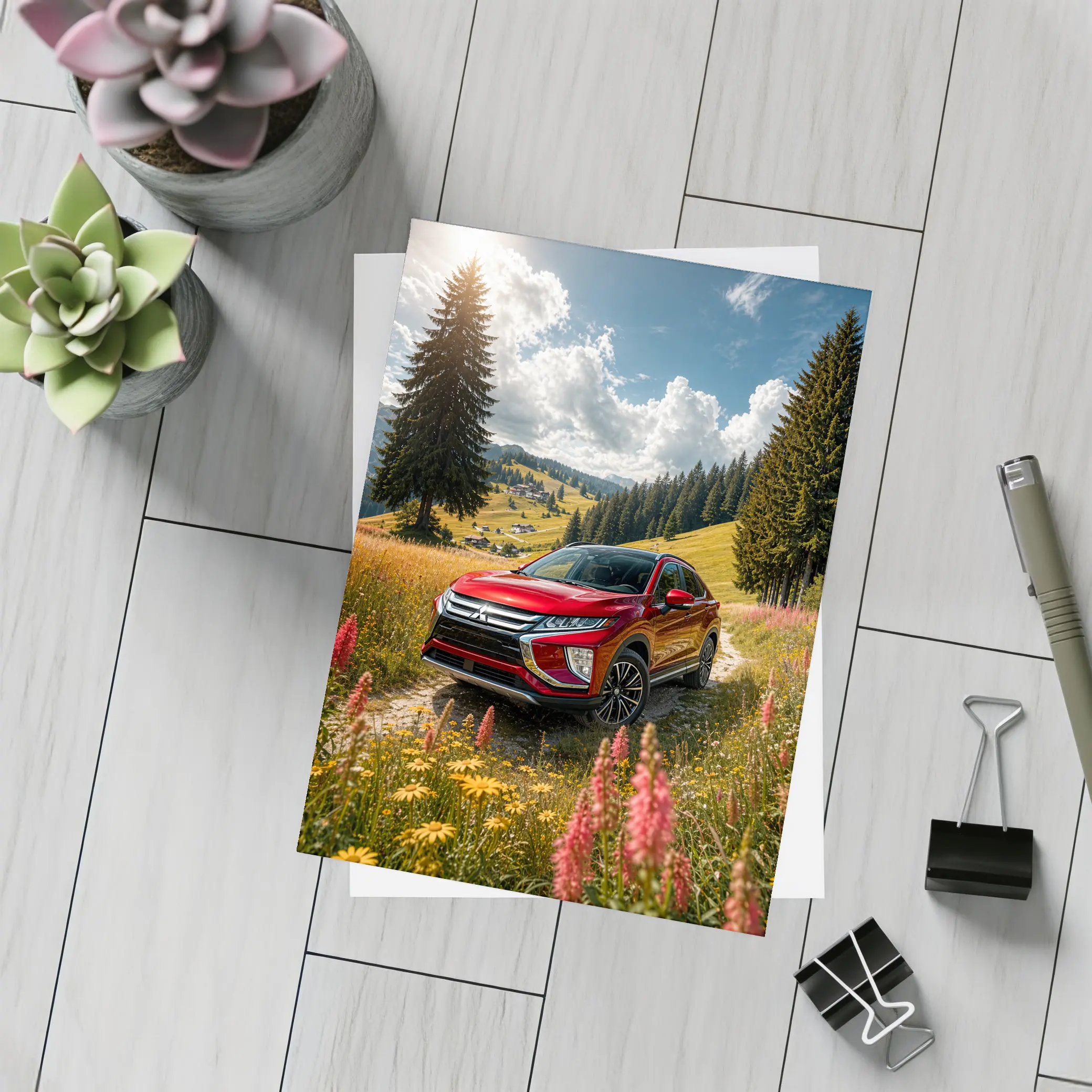 Mitsubishi Eclipse Cross Red Alpine Meadow – Postcards
