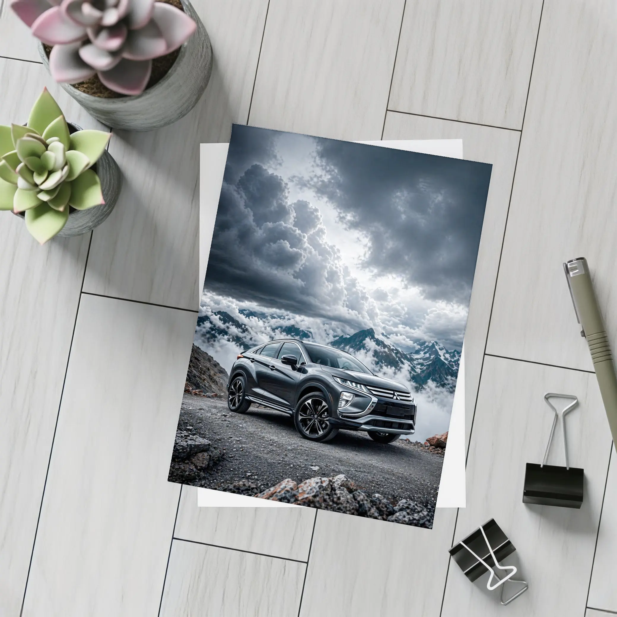 Mitsubishi Eclipse Cross Dramatic Mountain Clouds – Postcards