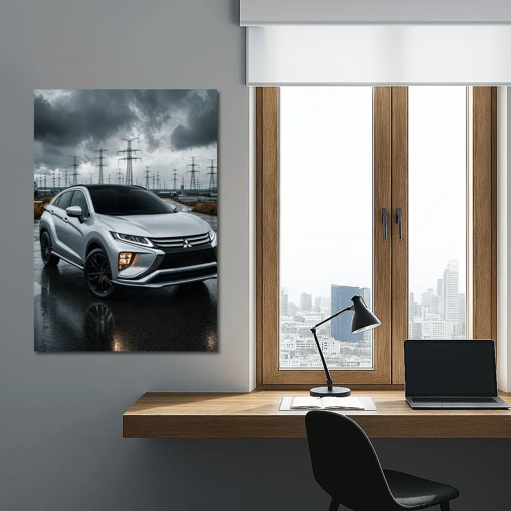 Mitsubishi Eclipse Cross Stormy Industrial Sky – Wall Art