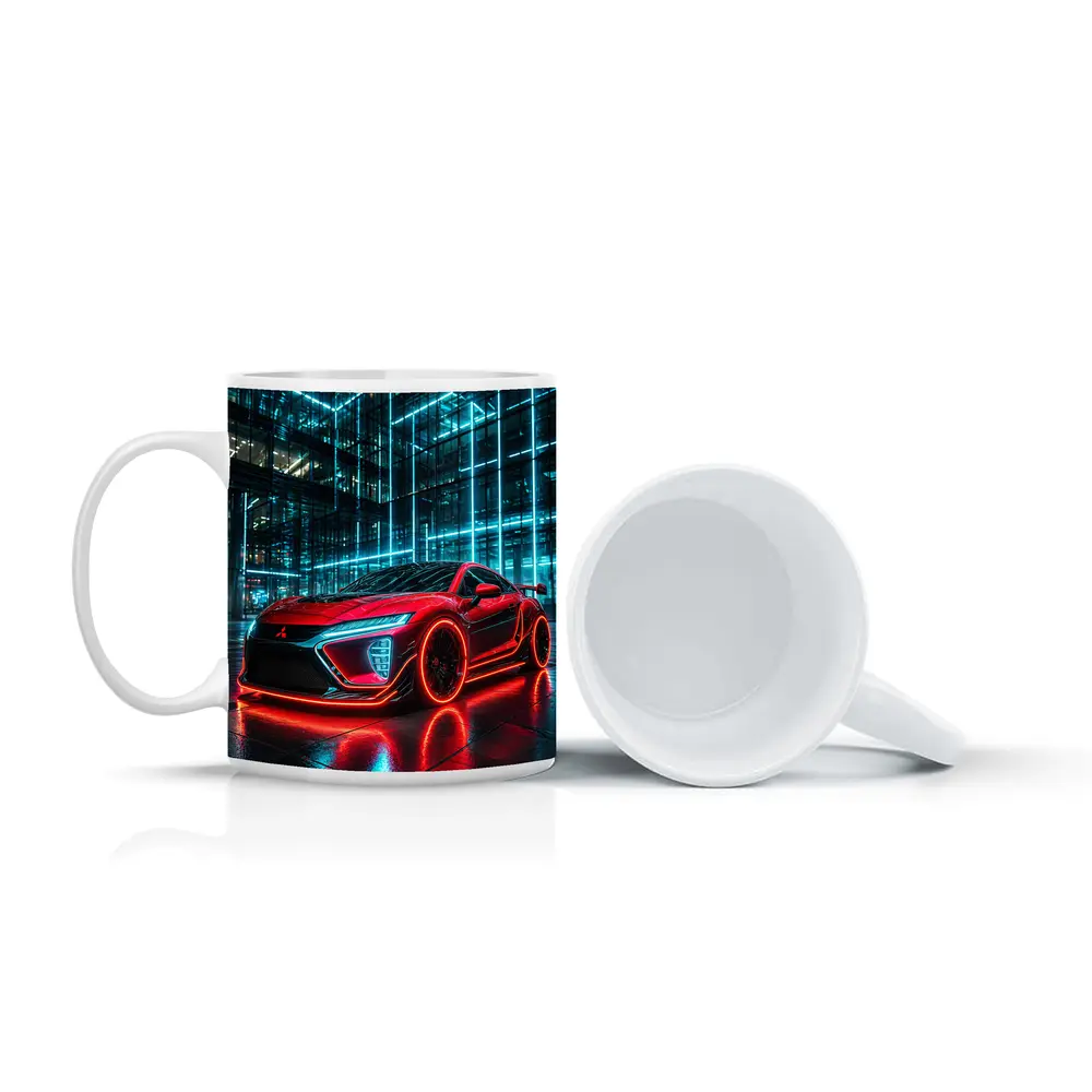 Mitsubishi Eclipse Red Neon City Night – Mugs