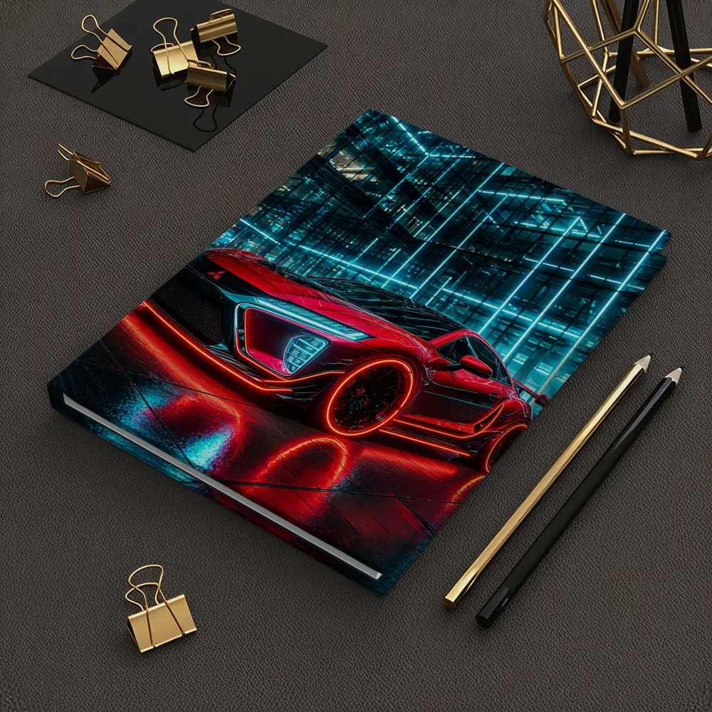 Mitsubishi Eclipse Red Neon City Night – Notebooks