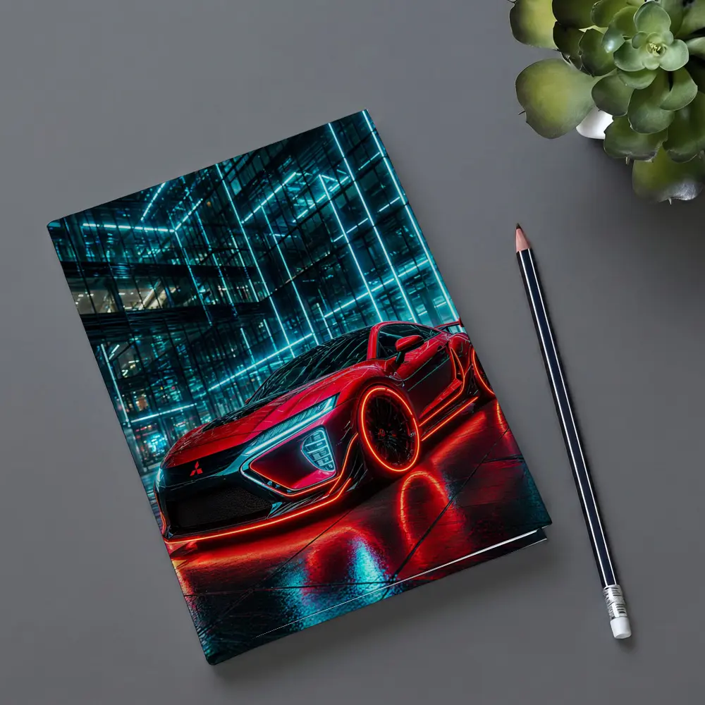 Mitsubishi Eclipse Red Neon City Night – Notebooks