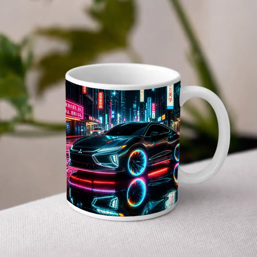 Mitsubishi Eclipse Neon Lights Tokyo Night – Mugs