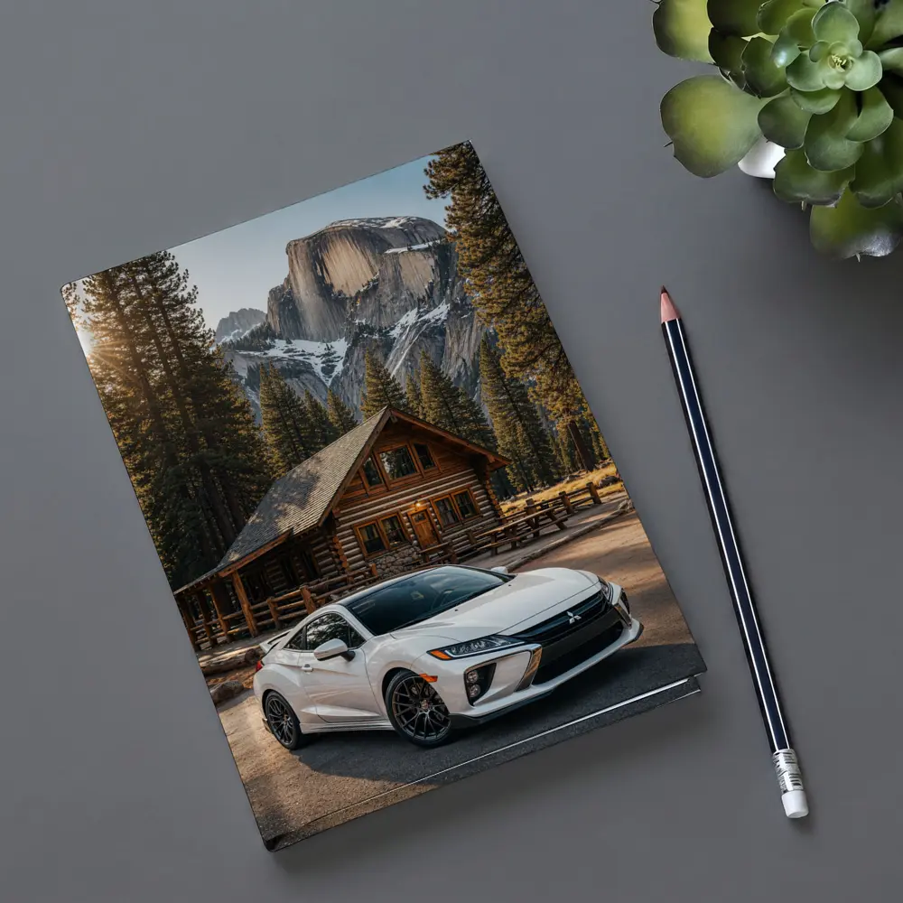 Mitsubishi Eclipse White Car Mountain Cabin – Notebooks