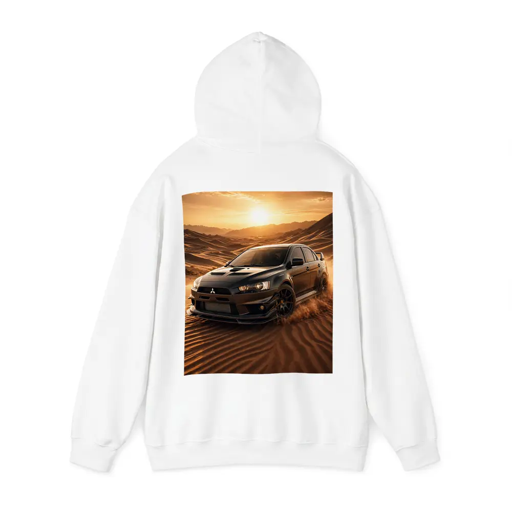 Mitsubishi Lancer Evolution Black Desert Sunset – Hoodies