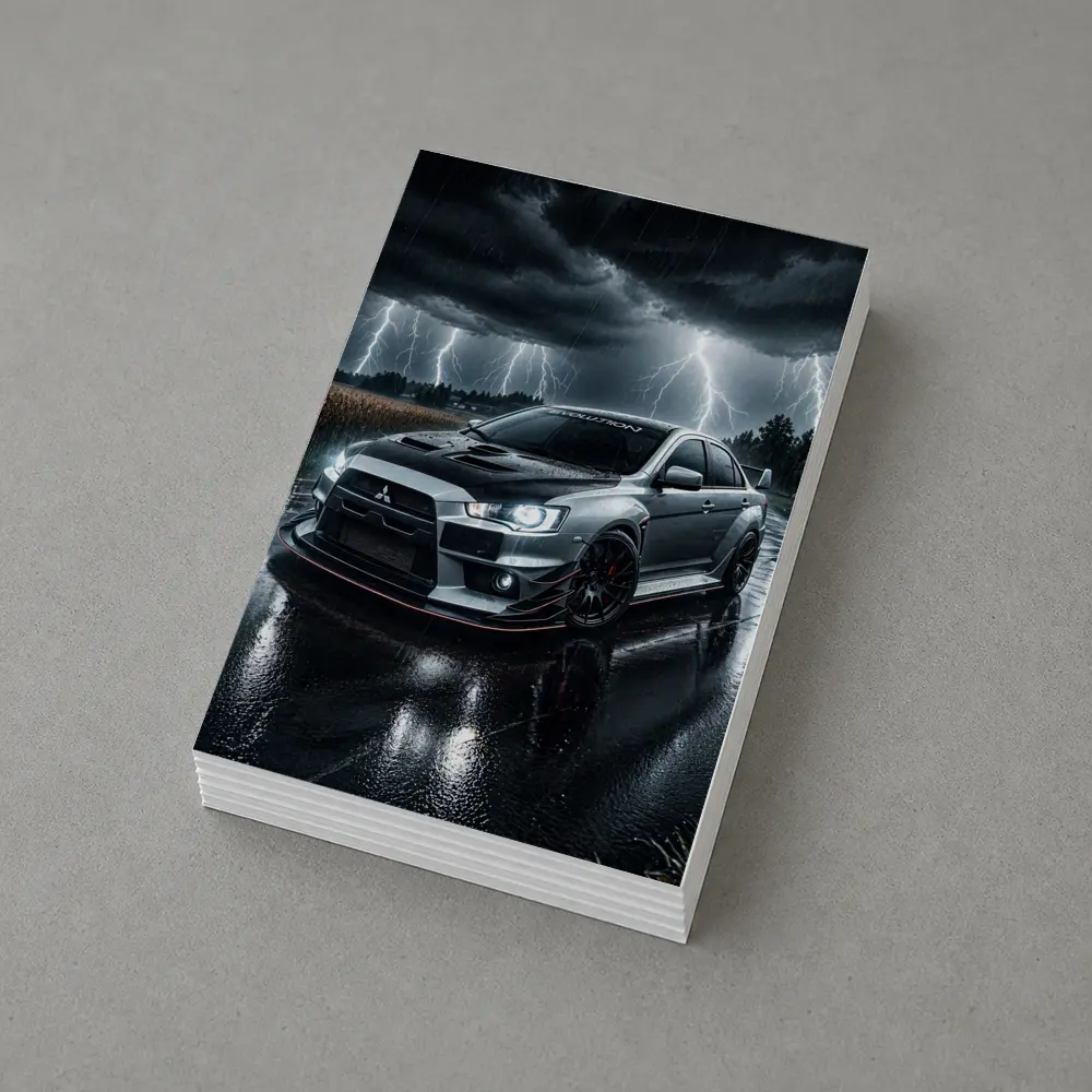 Mitsubishi Lancer Evolution Stormy Night Rain – Postcards