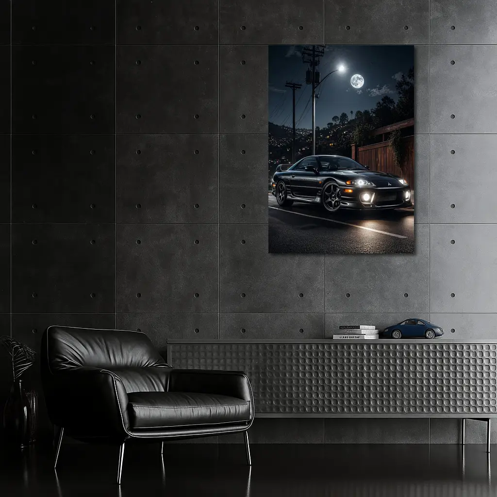 Mitsubishi GTO Night Street Full Moon – Wall Art
