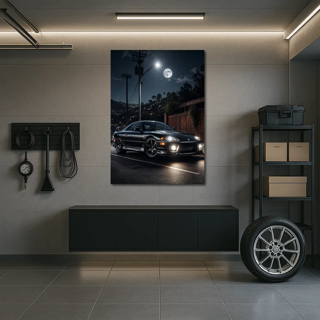Mitsubishi GTO Night Street Full Moon – Wall Art