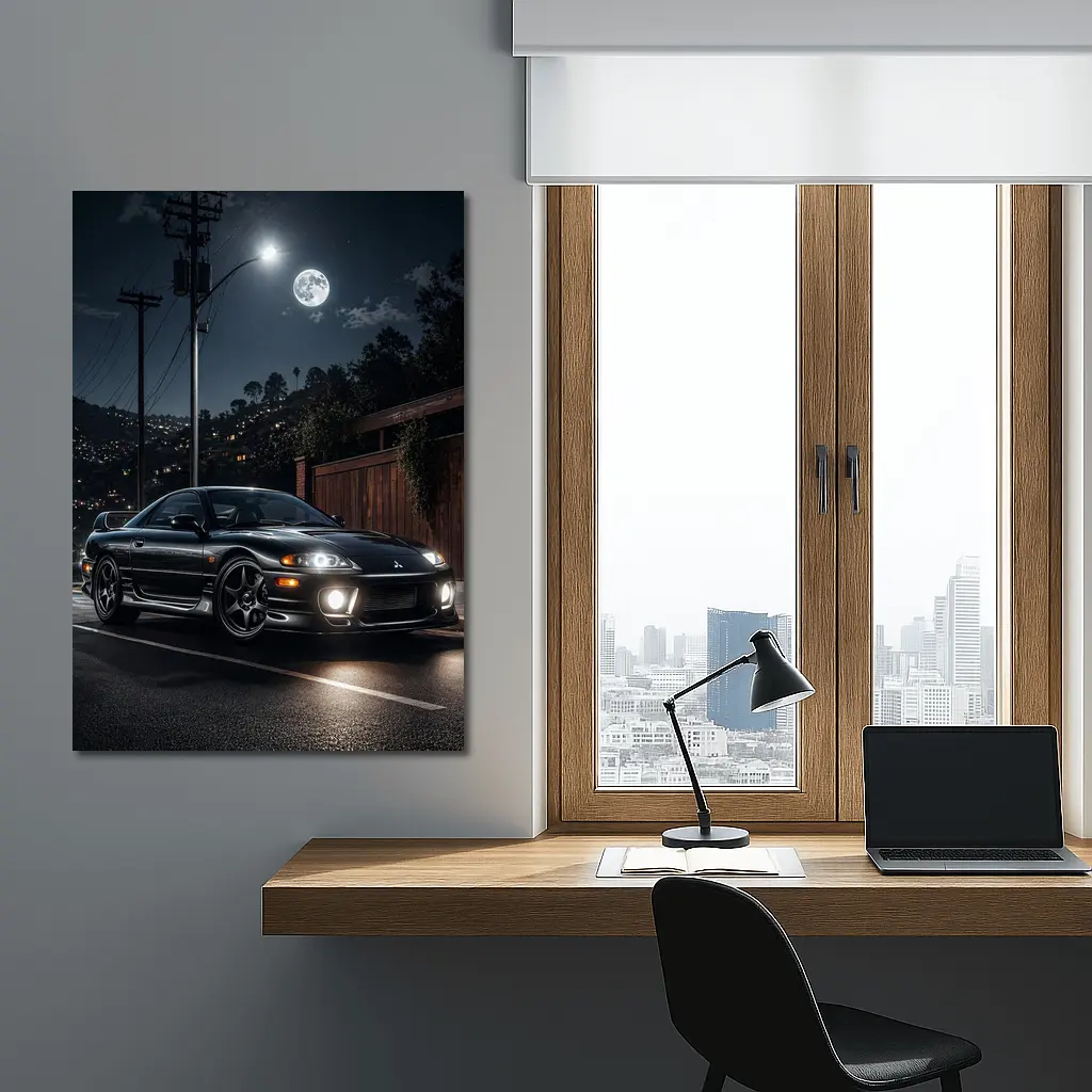 Mitsubishi GTO Night Street Full Moon – Wall Art