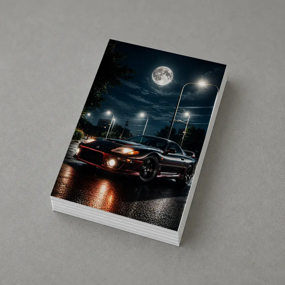 Mitsubishi 3000GT Black Night Moon Street – Postcards