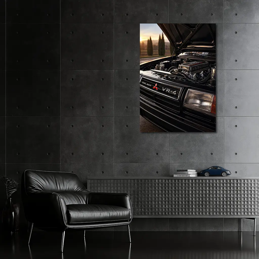 Mitsubishi Galant VR4 Engine Bay Sunset – Wall Art
