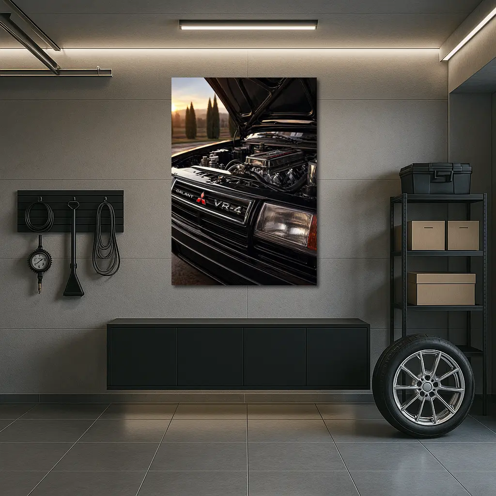 Mitsubishi Galant VR4 Engine Bay Sunset – Wall Art