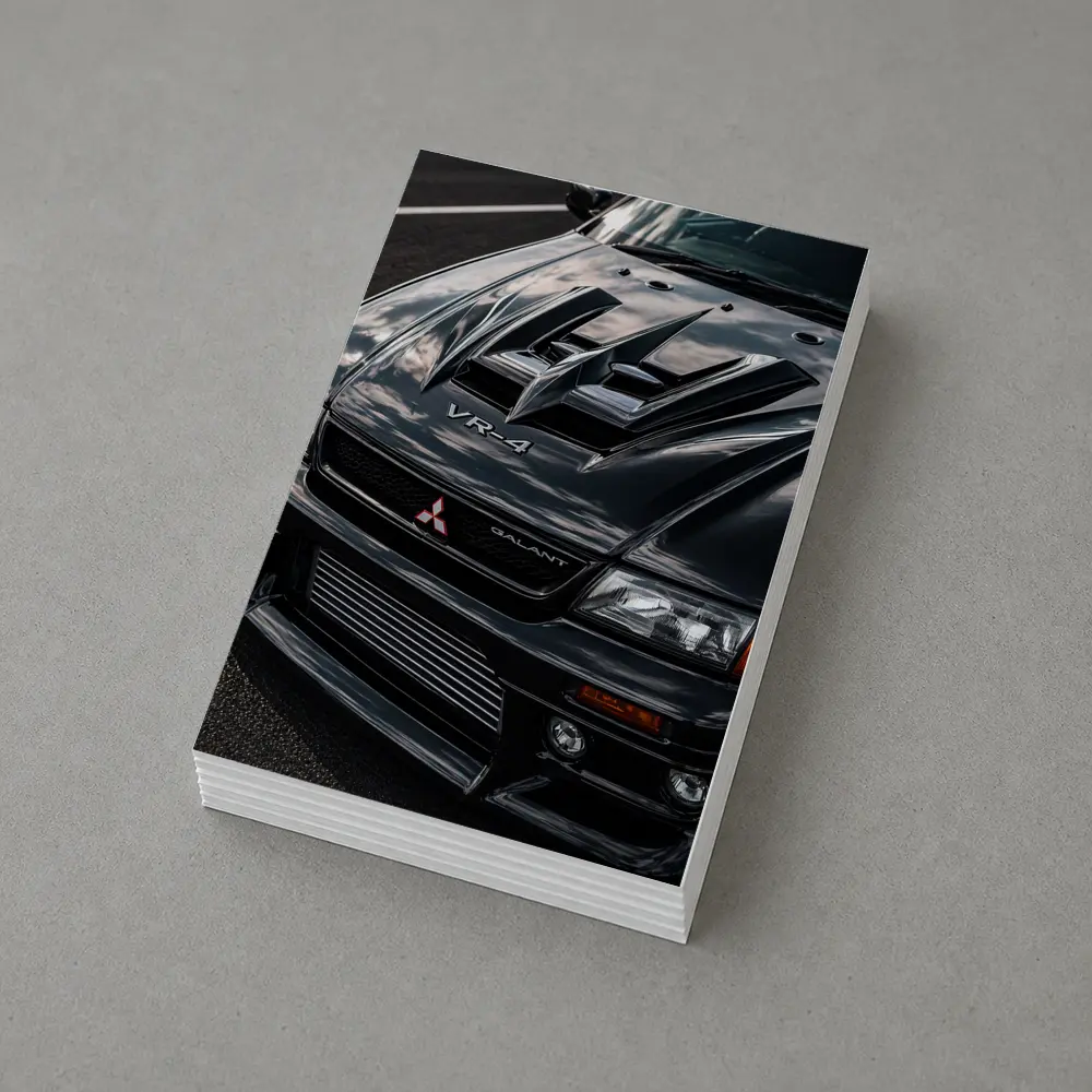 Mitsubishi Galant VR4 Black Hood Close Up – Postcards