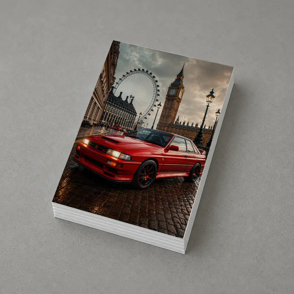 Mitsubishi Galant VR4 Red London Street – Postcards