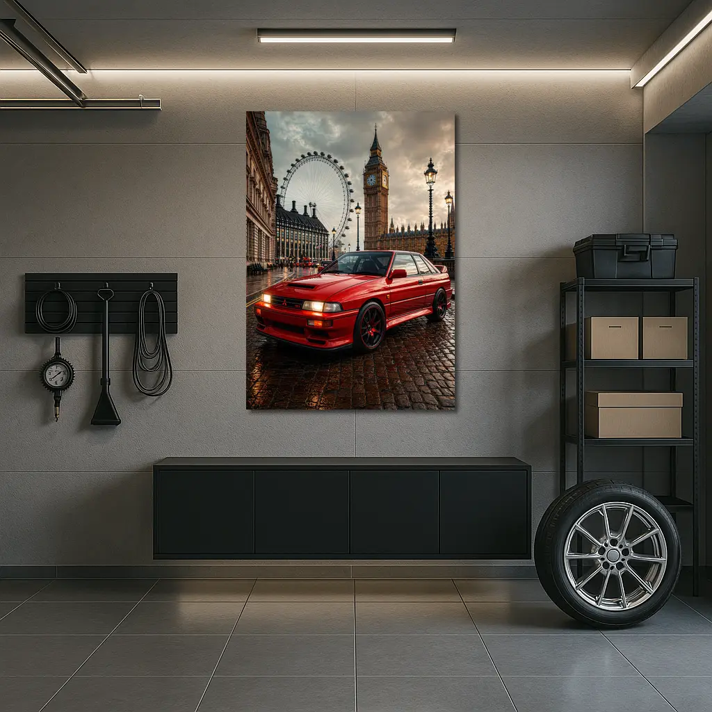 Mitsubishi Galant VR4 Red London Street – Wall Art