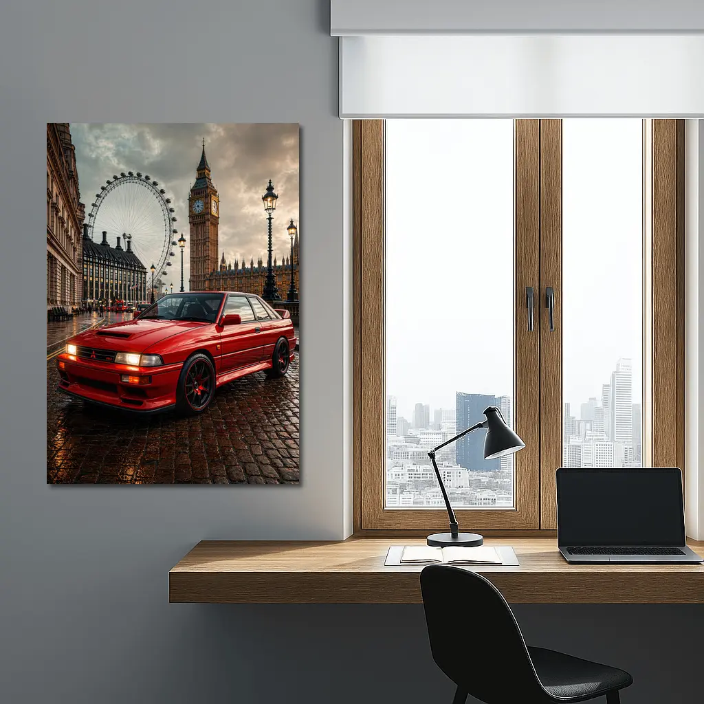 Mitsubishi Galant VR4 Red London Street – Wall Art