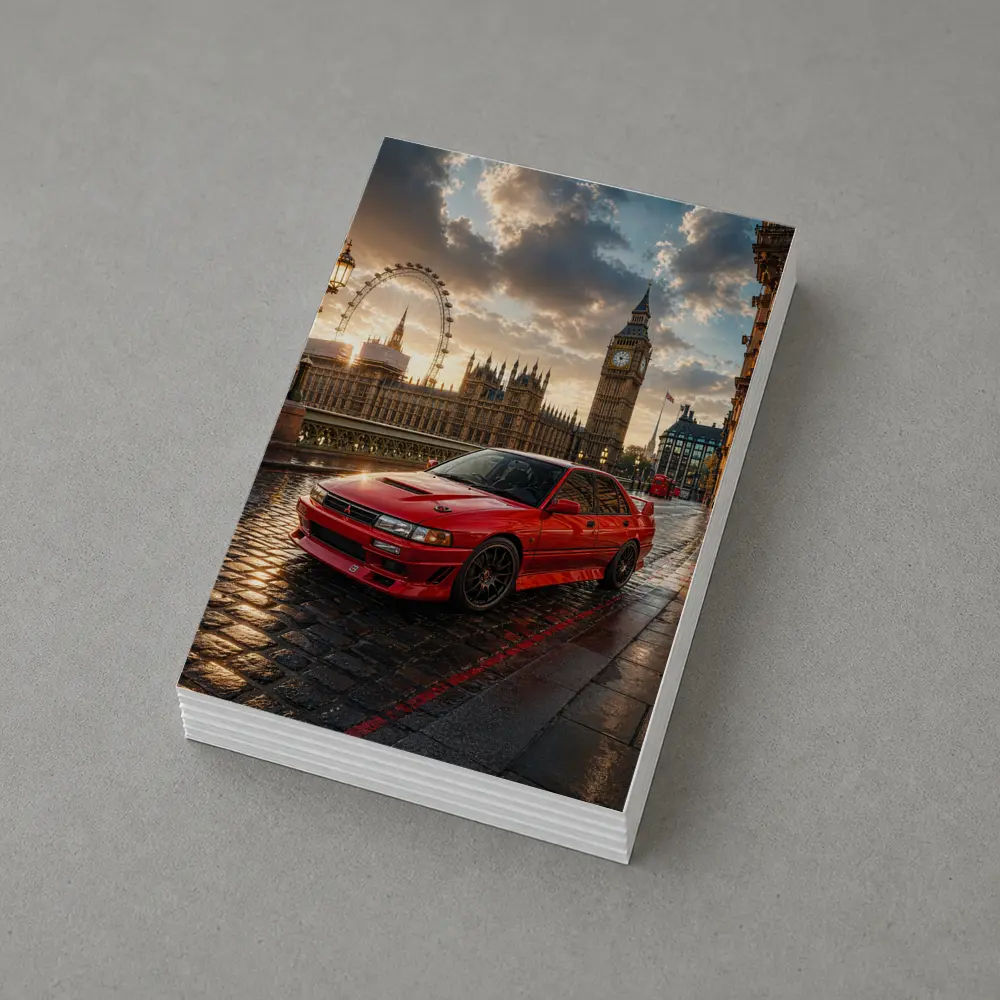 Mitsubishi Galant VR4 Red London Sunset – Postcards
