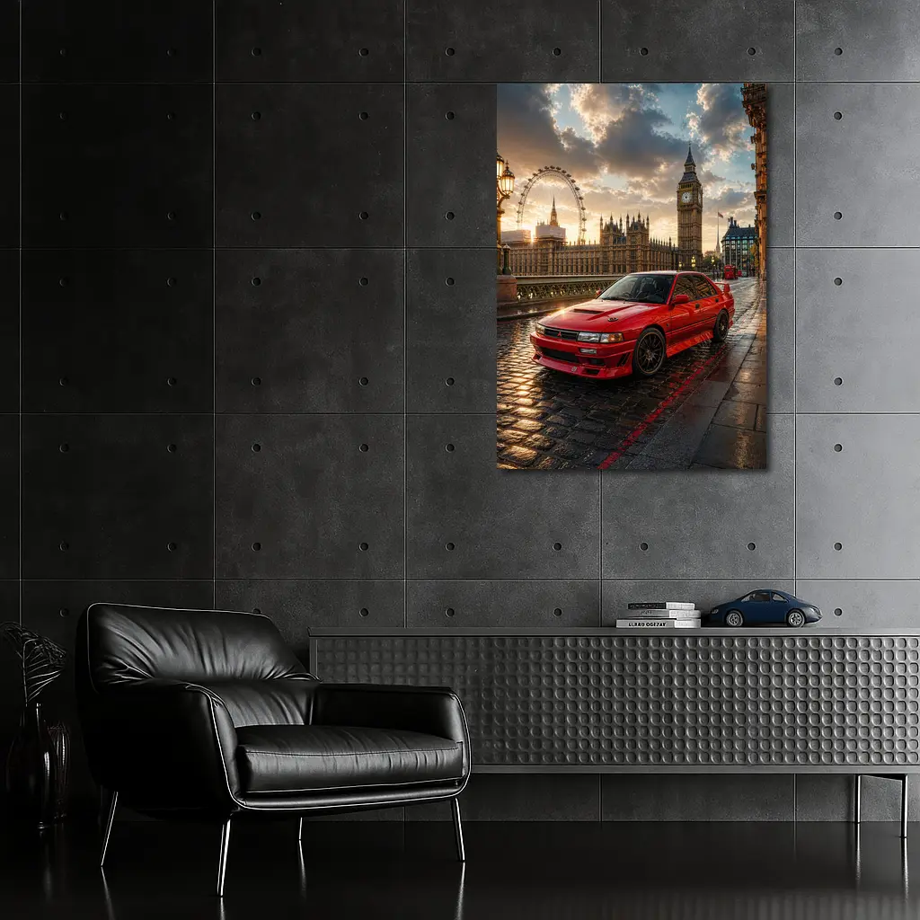 Mitsubishi Galant VR4 Red London Sunset – Wall Art