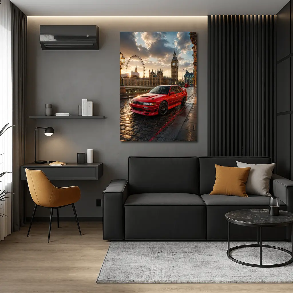Mitsubishi Galant VR4 Red London Sunset – Wall Art