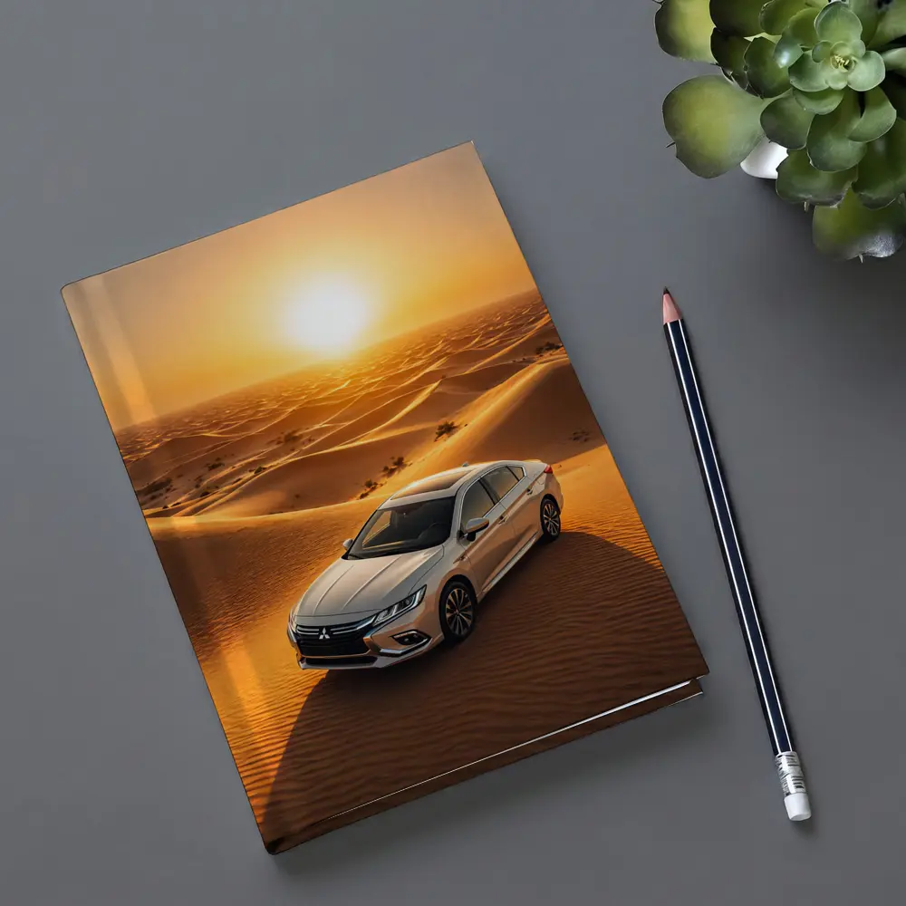 Mitsubishi Galant Silver Sedan Desert Sunset – Notebooks