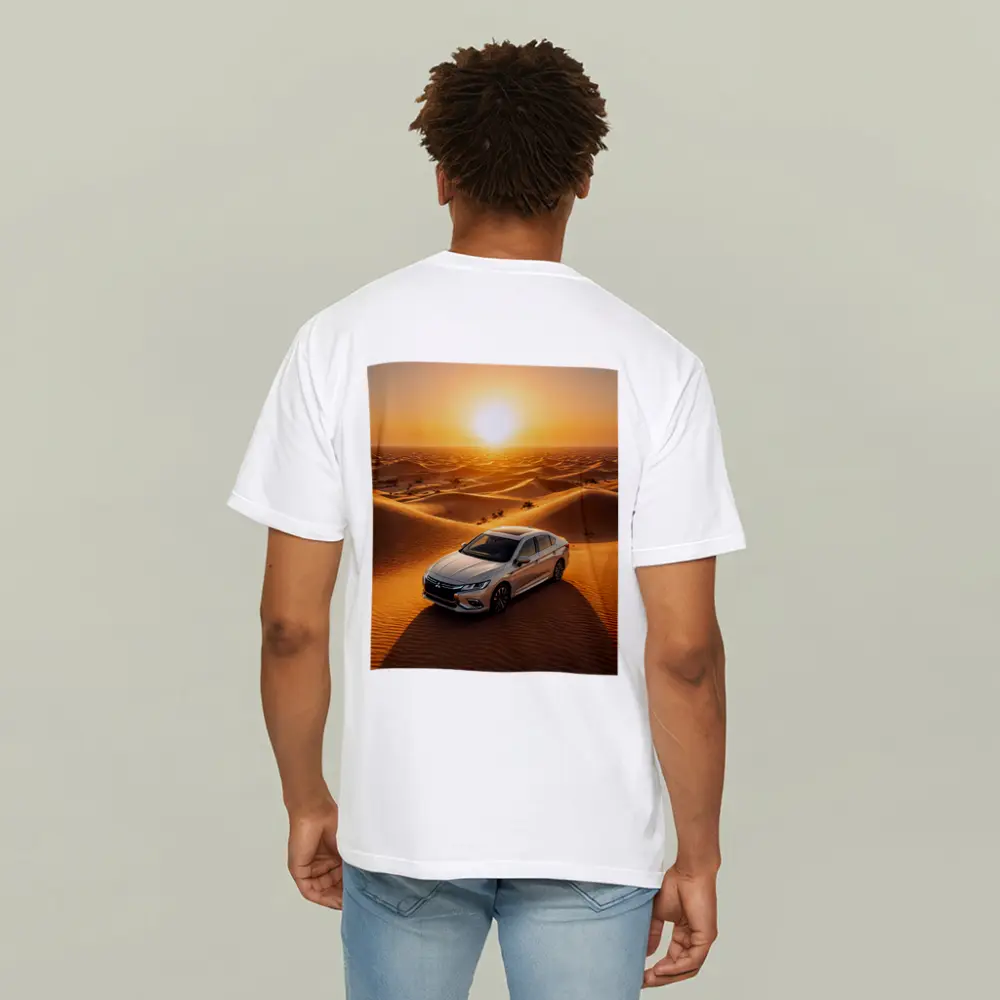 Mitsubishi Galant Silver Sedan Desert Sunset – T-Shirts