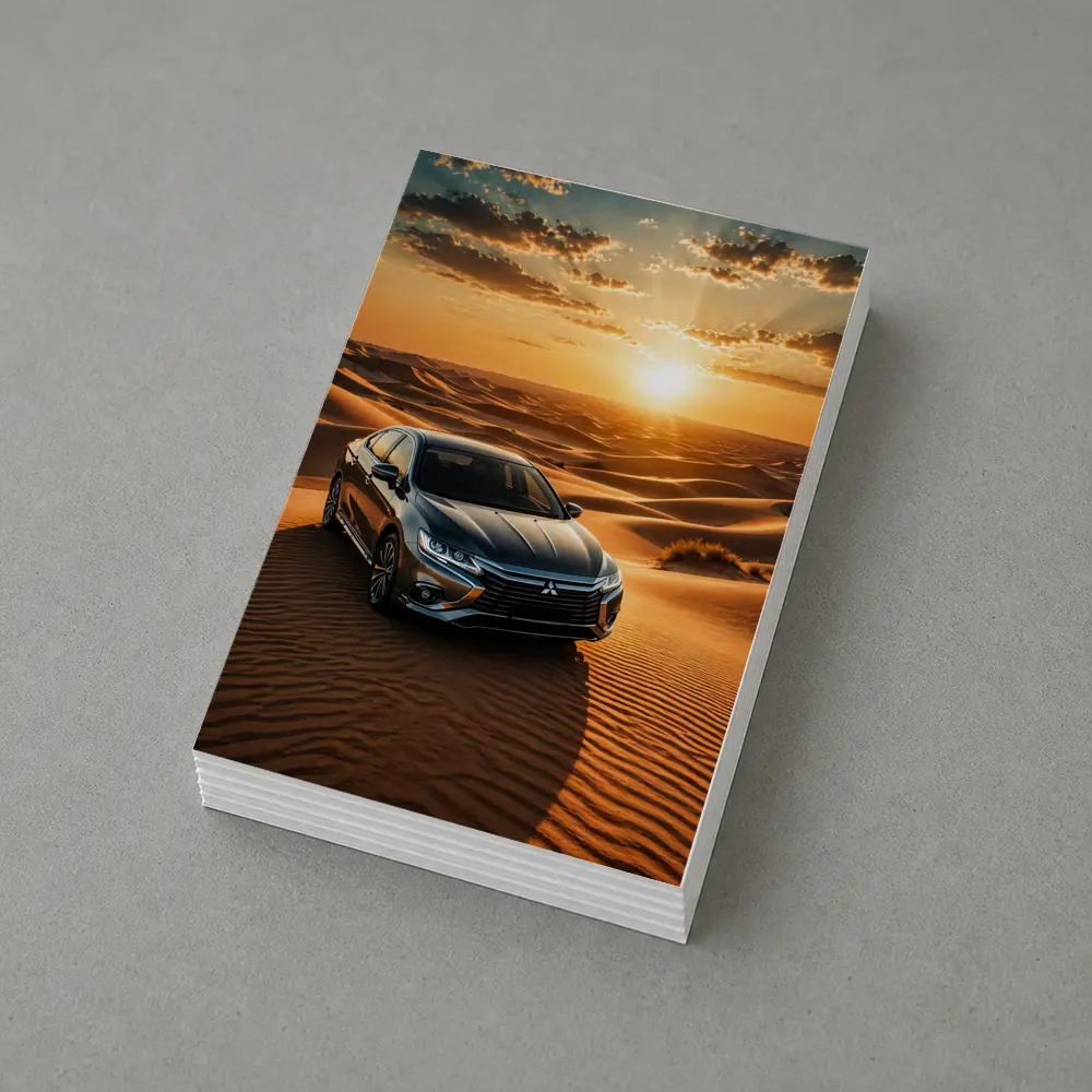 Mitsubishi Galant Sedan Desert Sunset Drive – Postcards