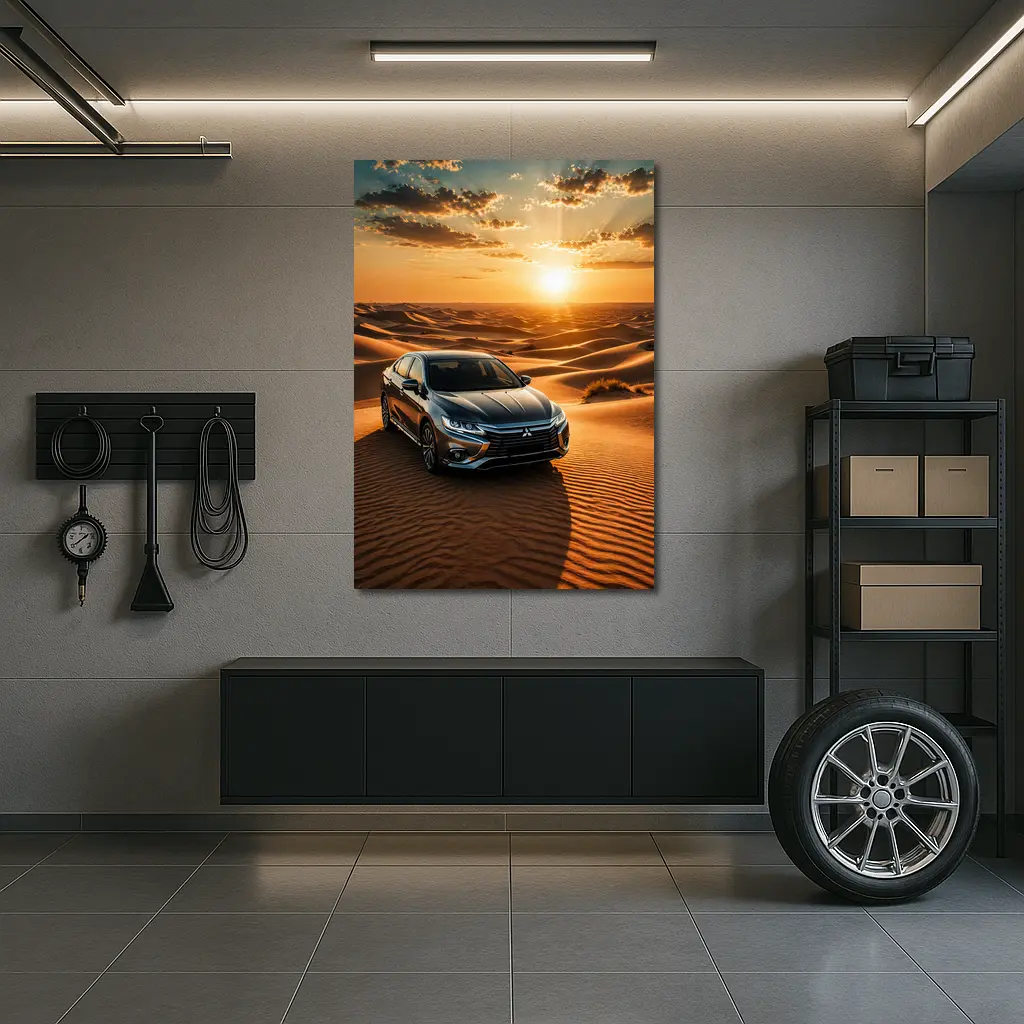 Mitsubishi Galant Sedan Desert Sunset Drive – Wall Art