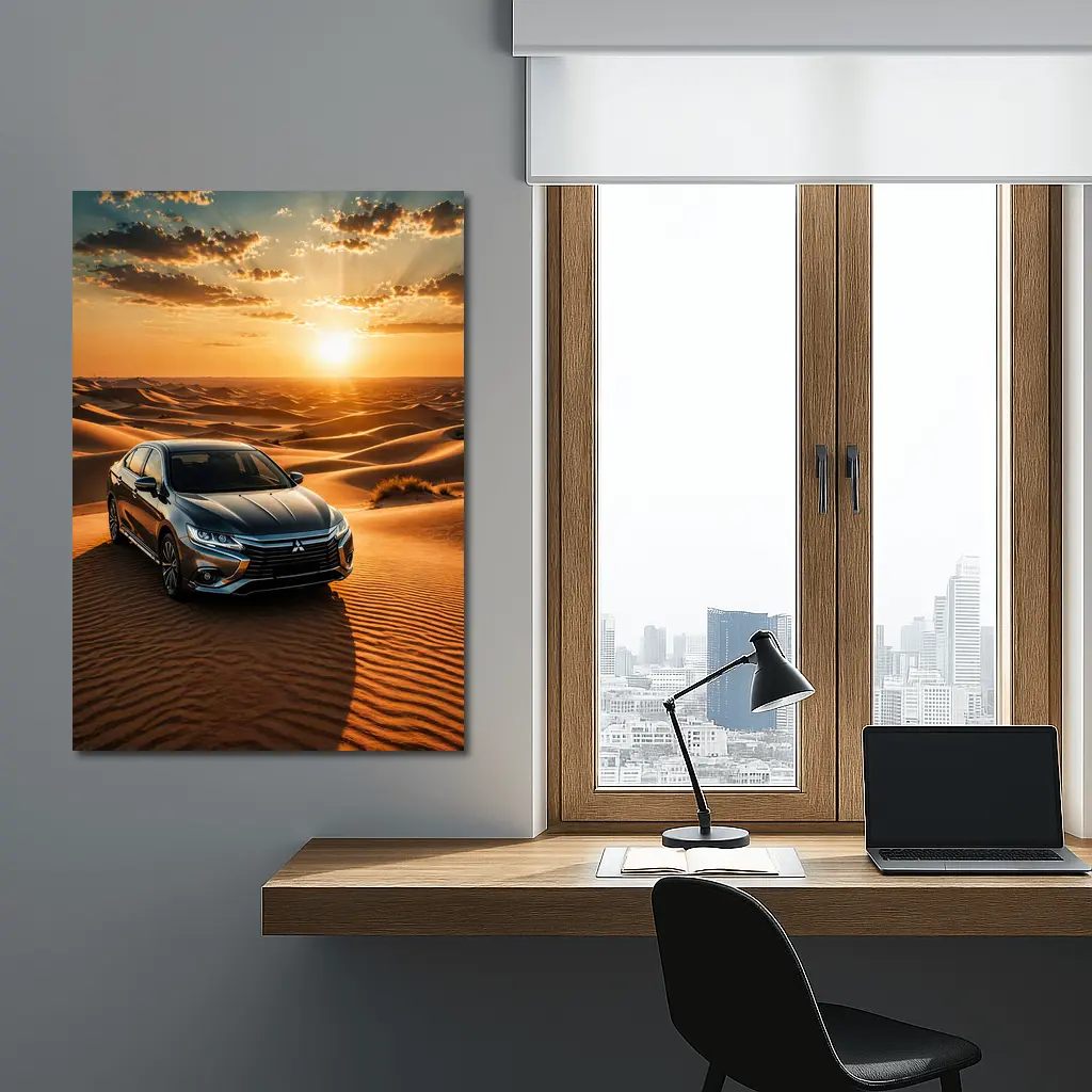 Mitsubishi Galant Sedan Desert Sunset Drive – Wall Art