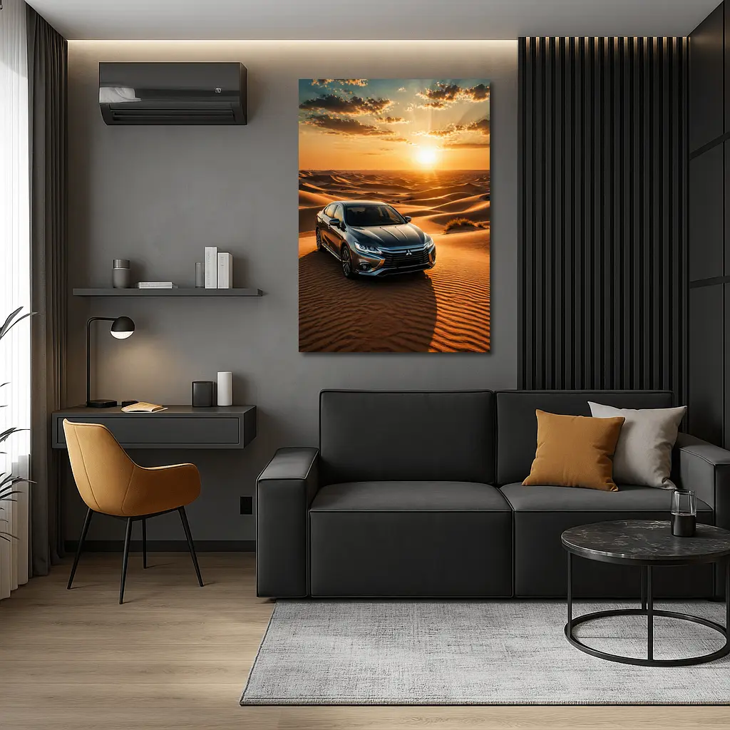 Mitsubishi Galant Sedan Desert Sunset Drive – Wall Art