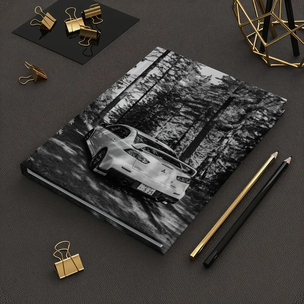 Mitsubishi Lancer Evo Forest Black White – Notebooks