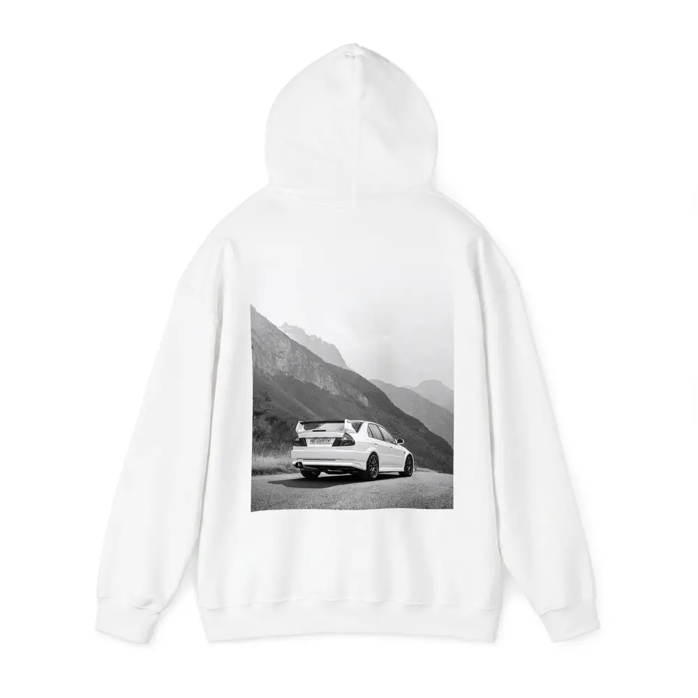 Mitsubishi Lancer Evolution Mountain Road Black White – Hoodies