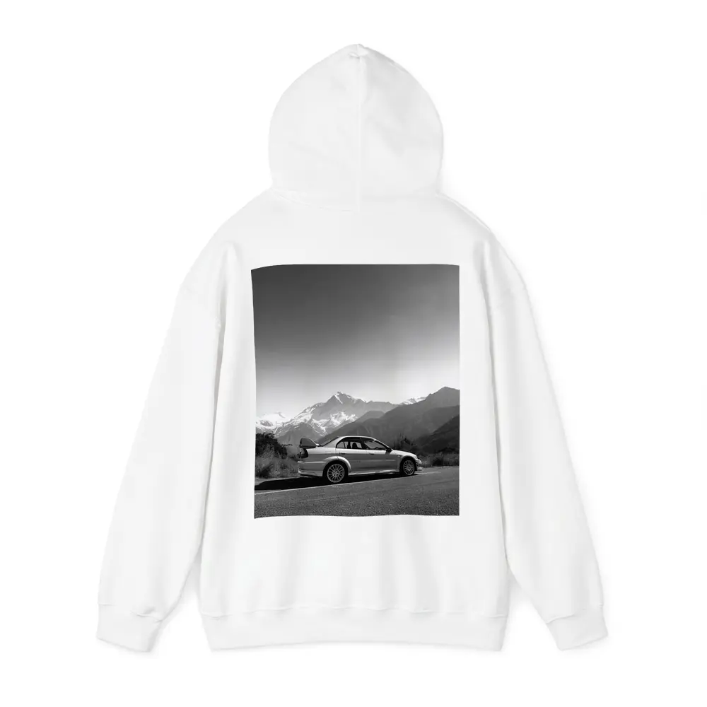 Mitsubishi Lancer Evolution Black White Mountains – Hoodies
