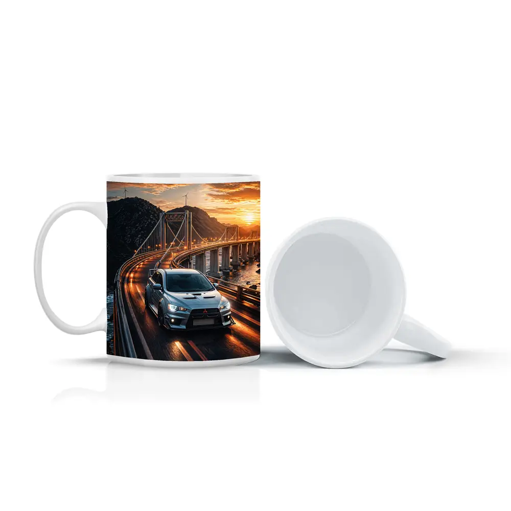 Mitsubishi Lancer Evolution Bridge Sunset Drive – Mugs