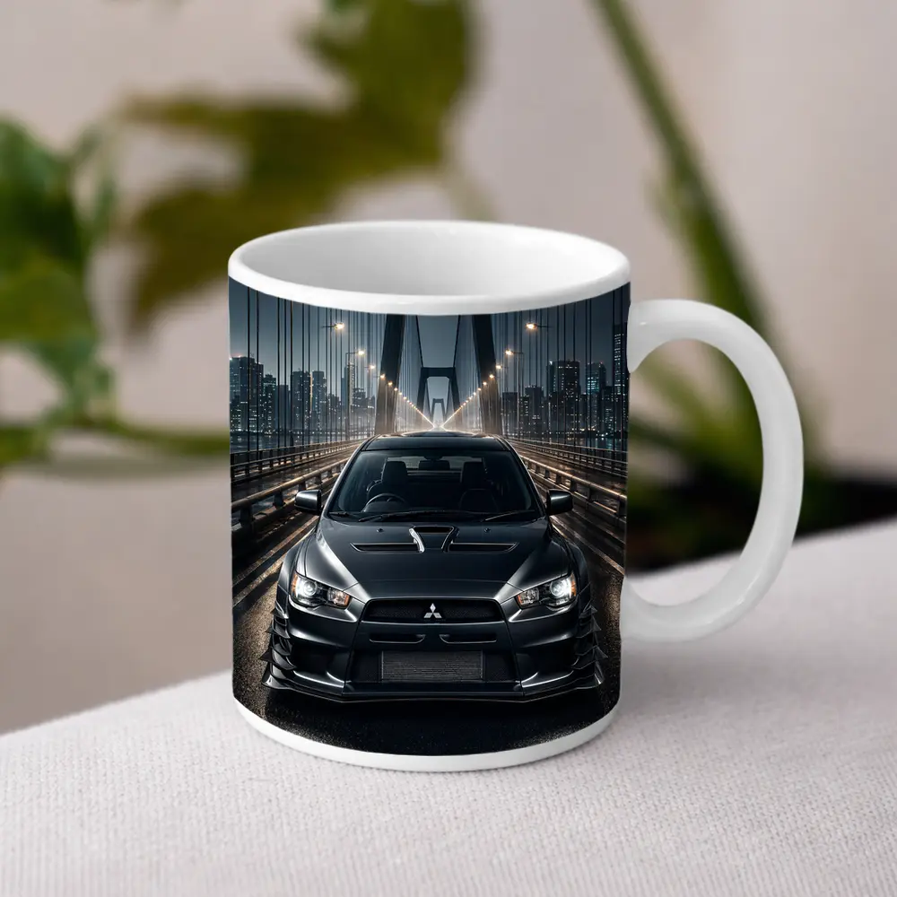 Mitsubishi Lancer Evo Night Bridge Drive – Mugs