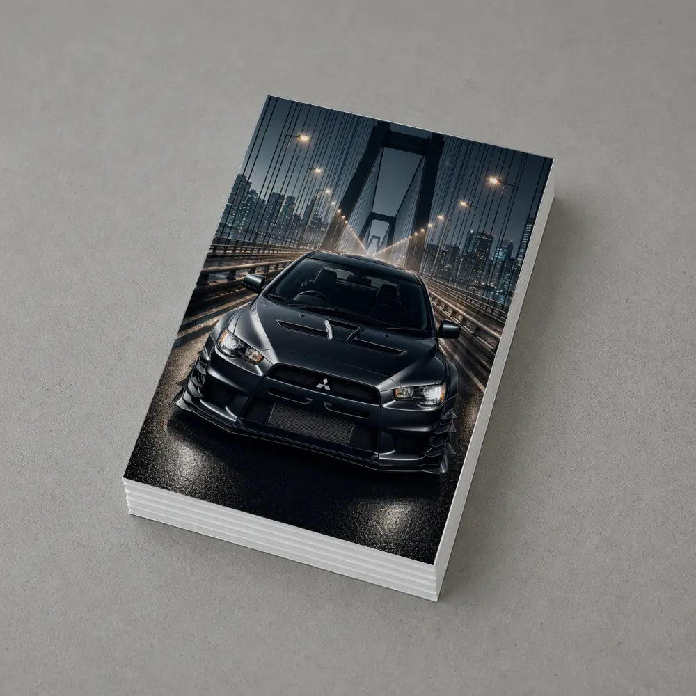 Mitsubishi Lancer Evo Night Bridge Drive – Postcards
