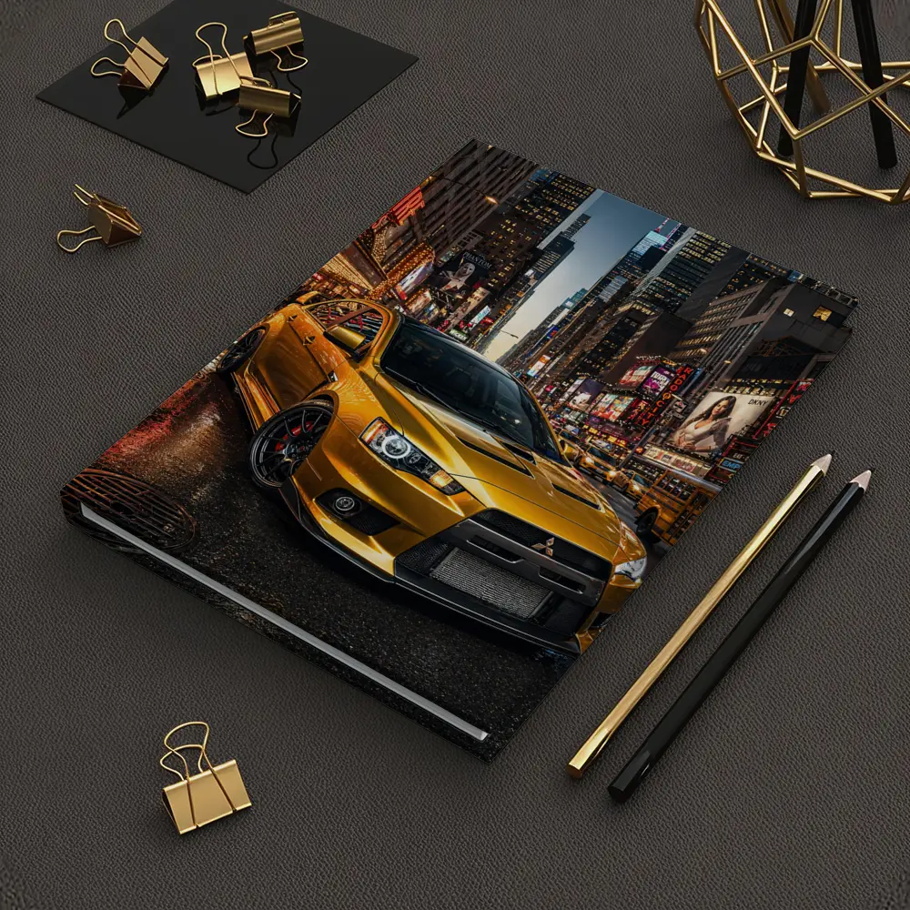 Mitsubishi Lancer Evolution Gold New York City – Notebooks