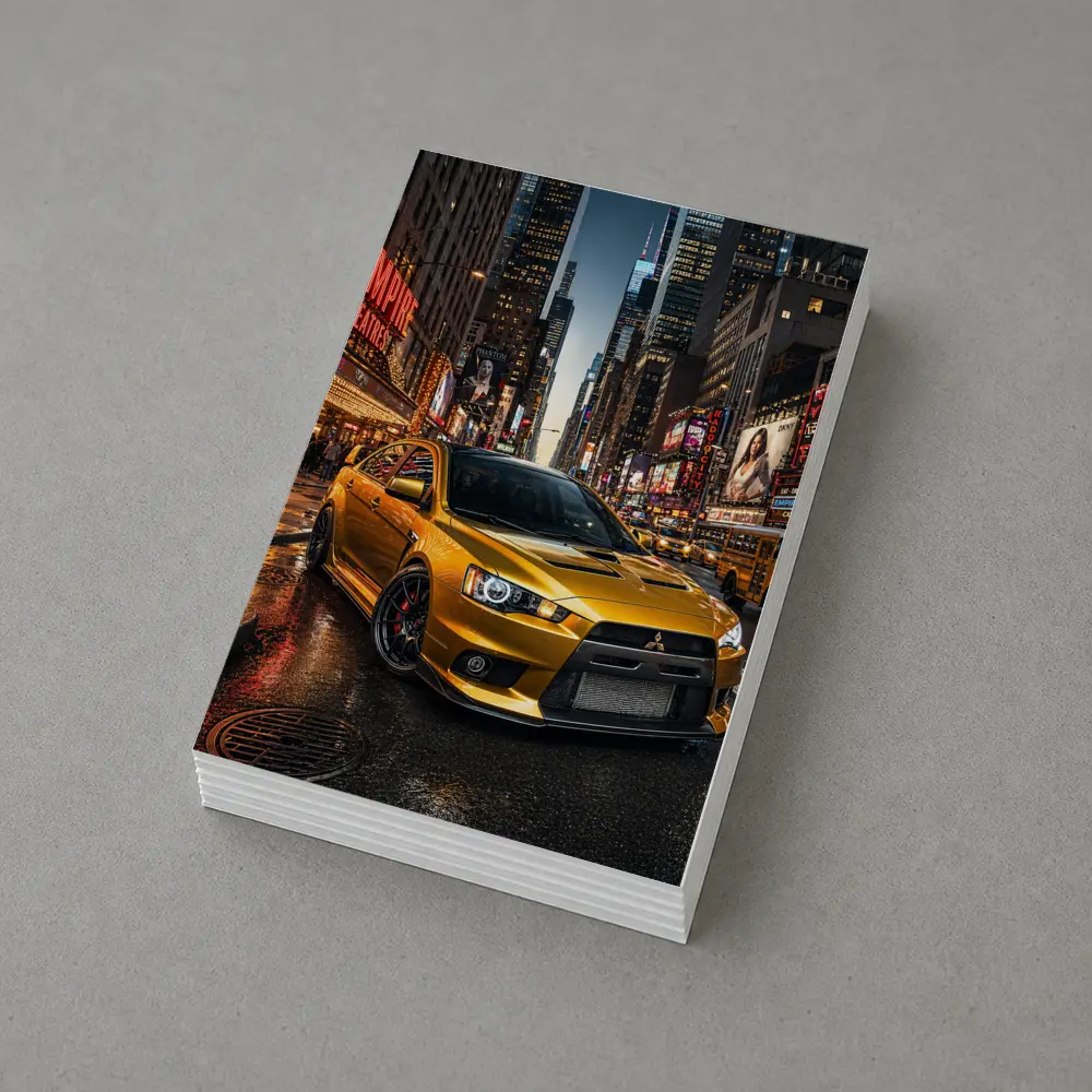 Mitsubishi Lancer Evolution Gold New York City – Postcards