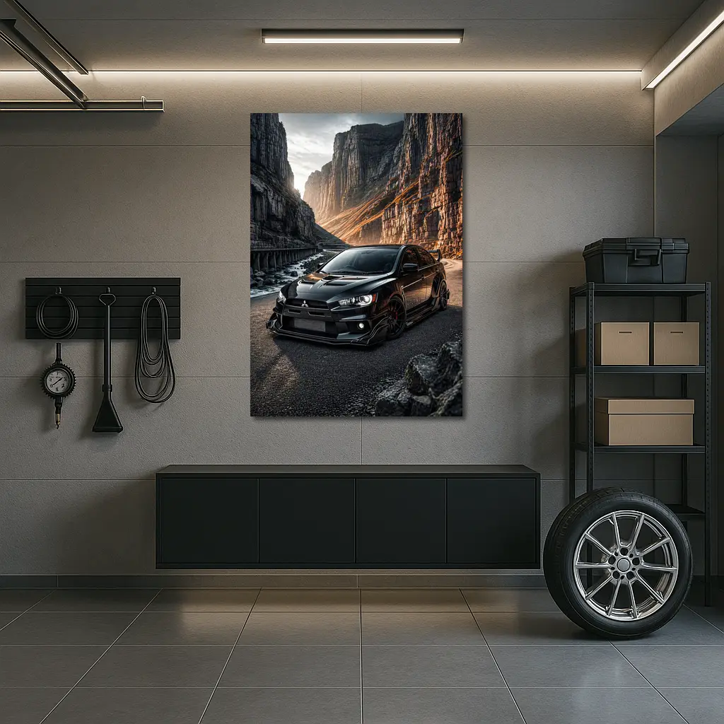 Mitsubishi Lancer Evolution Black Canyon Road – Wall Art