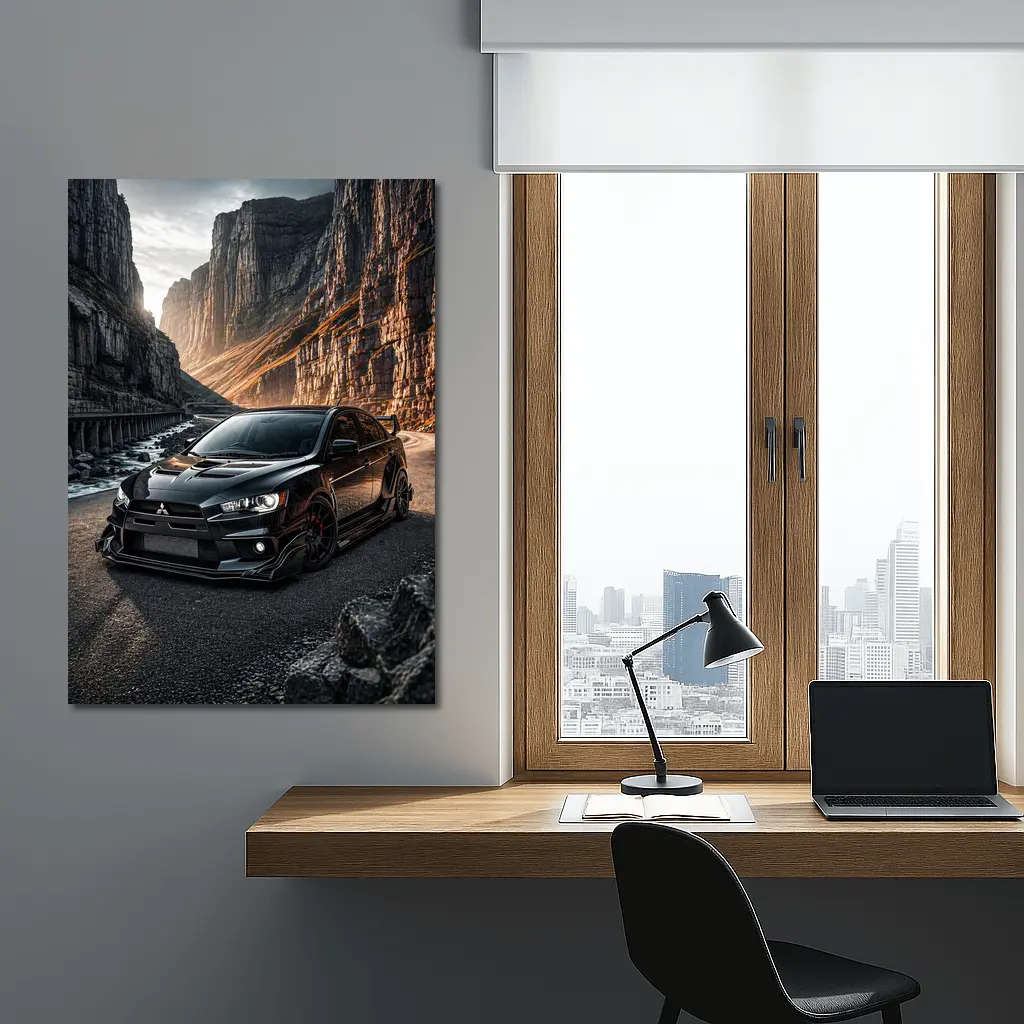 Mitsubishi Lancer Evolution Black Canyon Road – Wall Art
