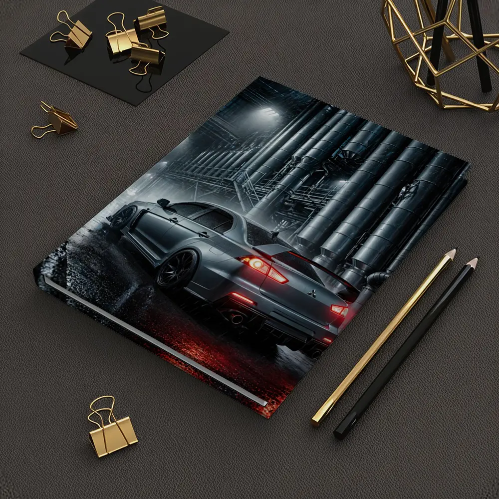 Mitsubishi Lancer Evolution Rainy Industrial Night – Notebooks