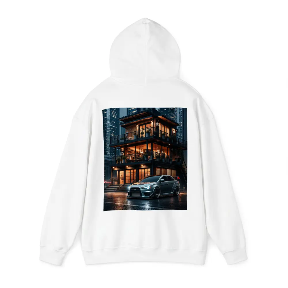 Mitsubishi Lancer Evolution Rainy City Night – Hoodies