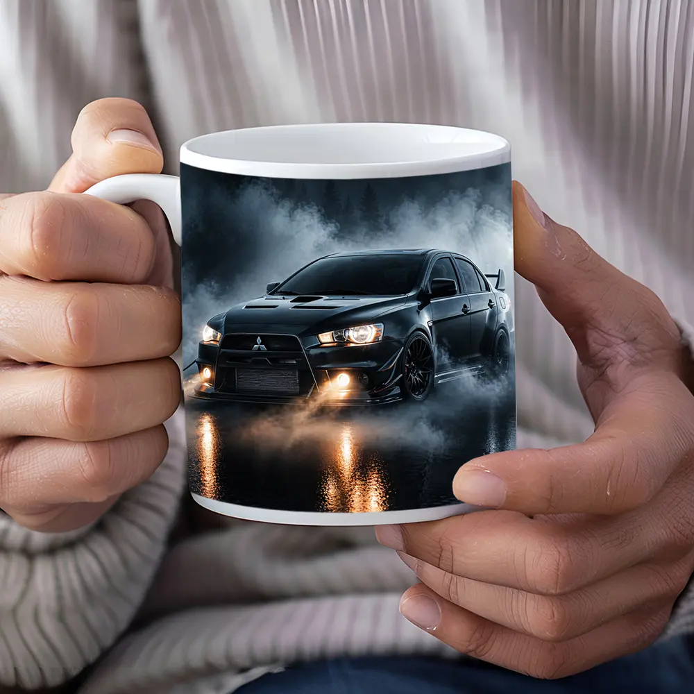 Mitsubishi Lancer Evolution Black Smoky Night – Mugs