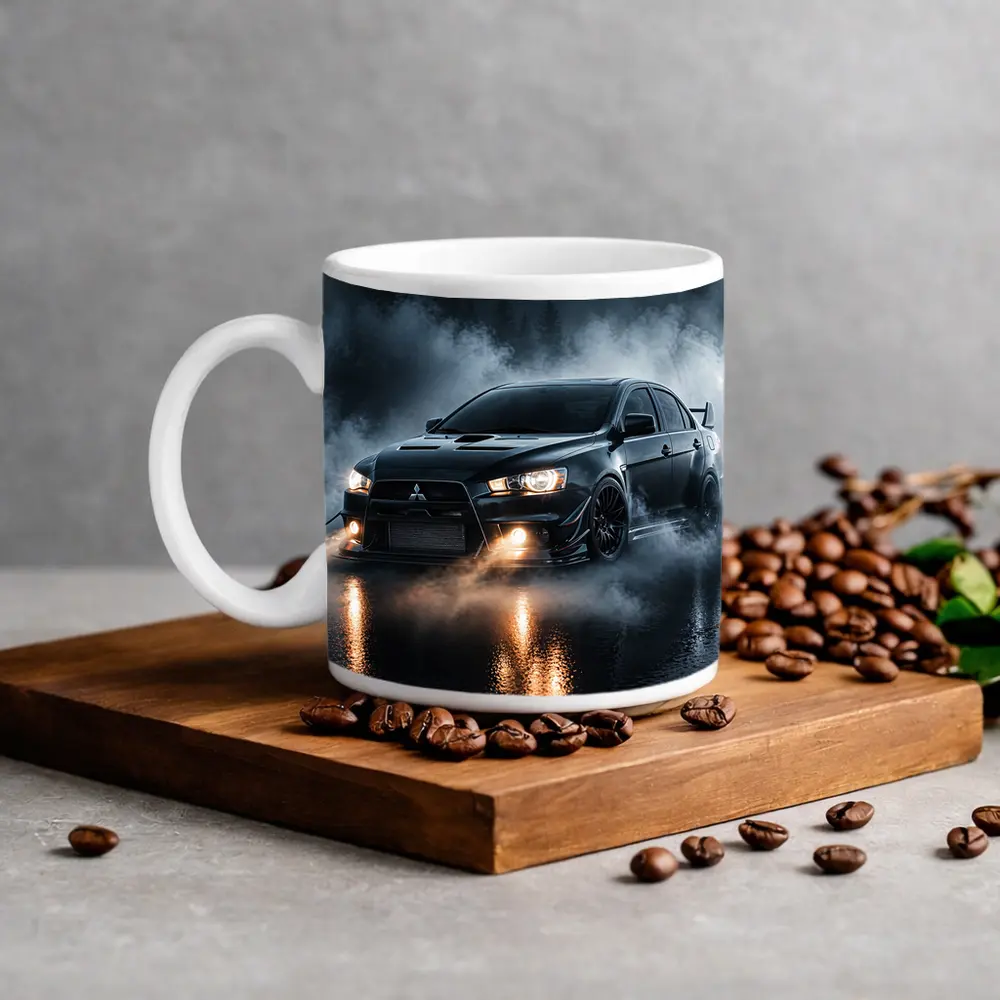 Mitsubishi Lancer Evolution Black Smoky Night – Mugs