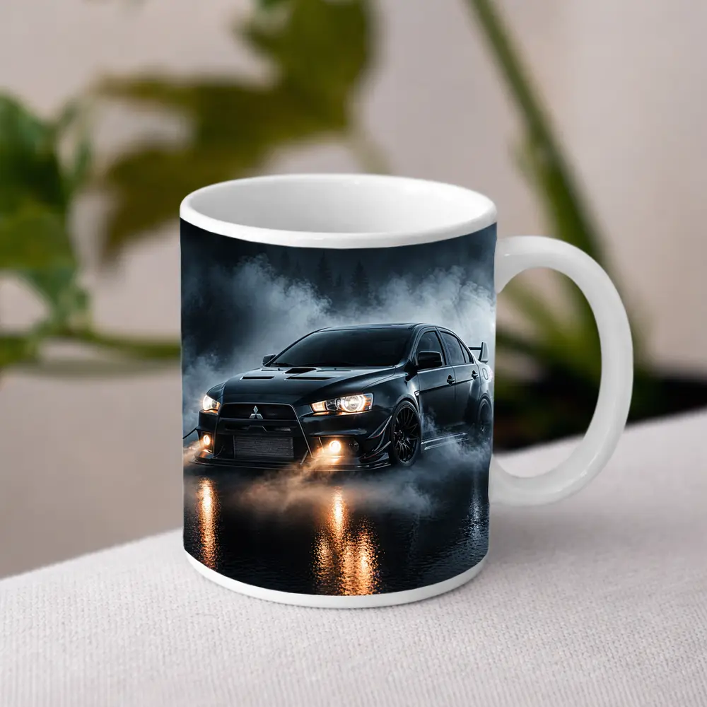 Mitsubishi Lancer Evolution Black Smoky Night – Mugs