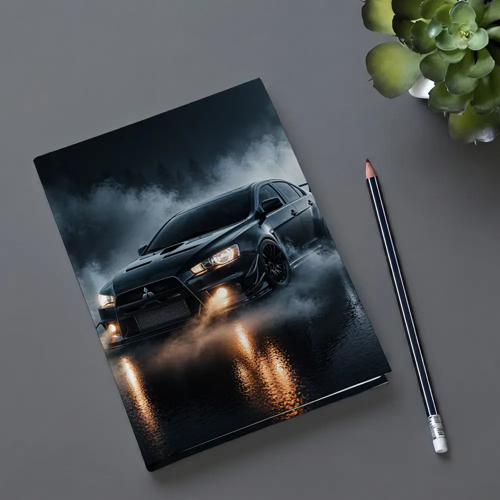 Mitsubishi Lancer Evolution Black Smoky Night – Notebooks